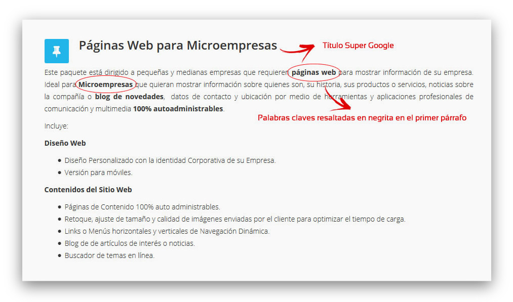 como escribir los contenidos para una pagina web